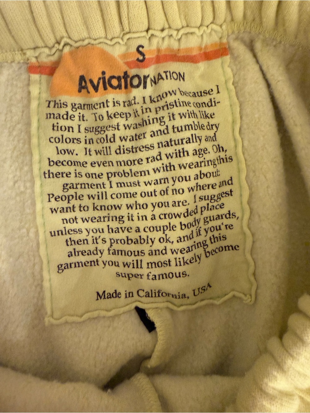 Aviator Nation Women Yellow Checkered Side Stripe Sweatpants Joggers Small - Picture 6 of 11